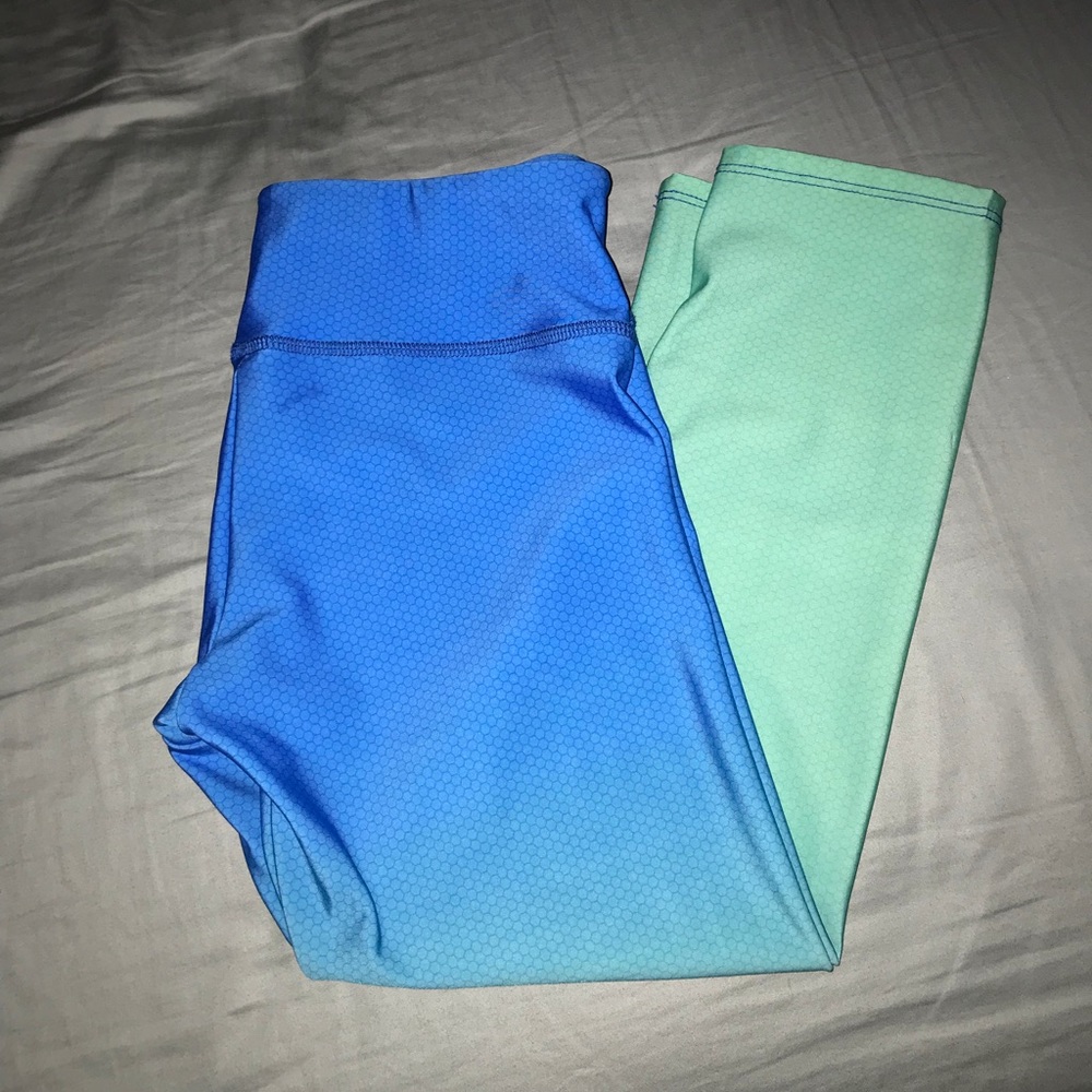Blue and Green Workout Leggings